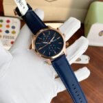 FOSSIL Chronograph Blue Dial Leather Strap