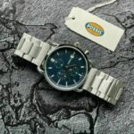 Fossil FS Chronograph Silver Blue Dial
