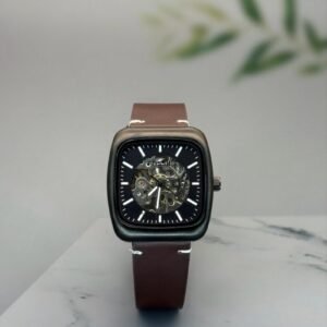 Fossil FSA Square Skeleton Black Dial