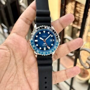 Fossil GMT Dive Blue Rubber Strap