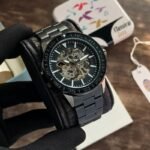 Fossil Grant Black Skeleton Dial