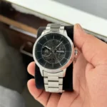 Fossil Heritage Silver Skeleton Black Dial
