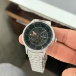 Fossil Heritage Silver Skeleton Black Dial