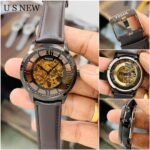 Fossil Townsman Brown Skeleton Dial