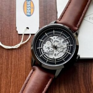 Fossil Townsman Grey Skeleton Dial