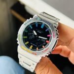 G-Shock GM-2100 Silver Black Rainbow Dial