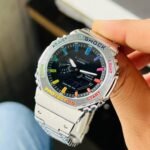 G-Shock GM-2100 Silver Black Rainbow Dial