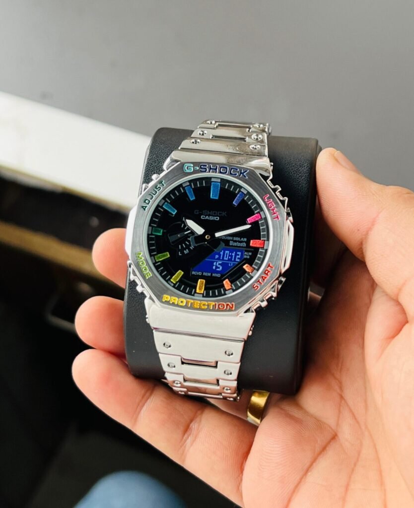 G-Shock GM-2100 Silver Black Rainbow Dial