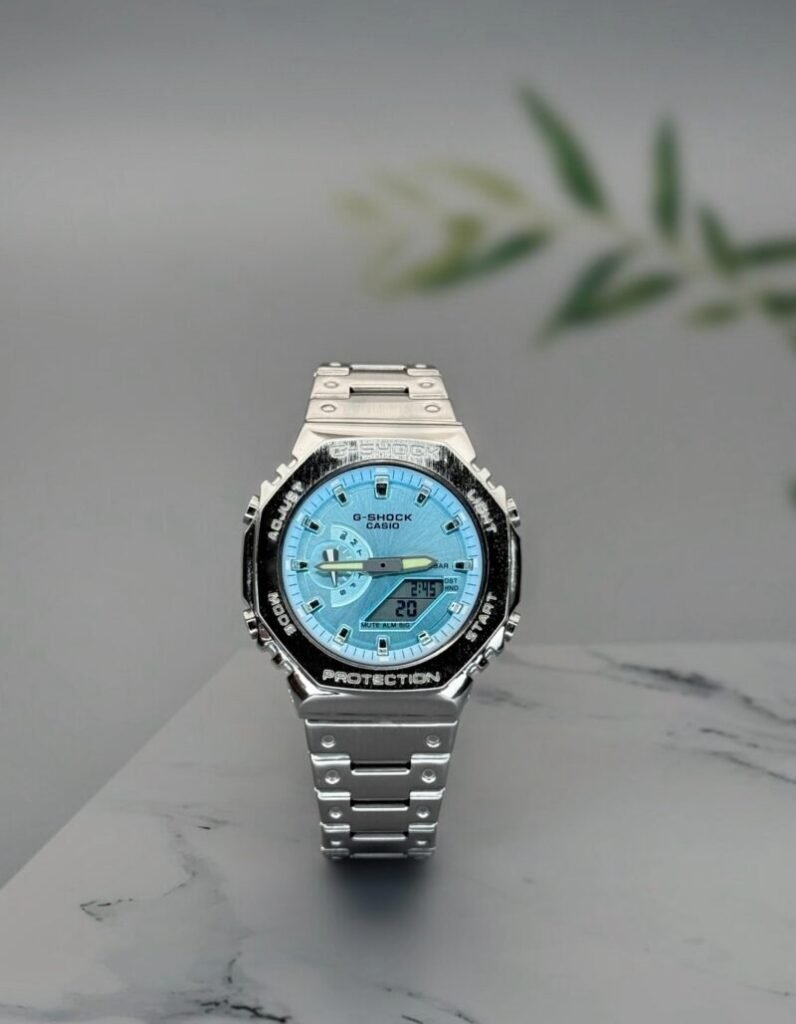 G Shock GM-2100D Silver Ice Blue