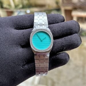 Gucci 25H YA Blue Diamond Bezel Watch