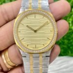 Gucci Diamond Fitted Silver With Golden Dial