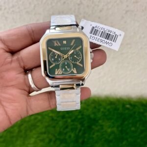 Guess Integrity Square Green Dial Analog Timepiece