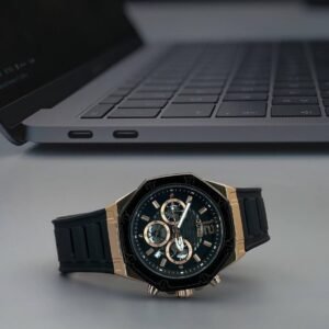 Guess Rose Gold Black Silicone