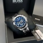 Hugo Boss Chronograph Silver Blue Face