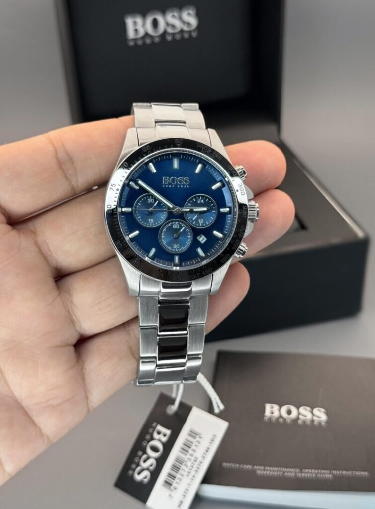 Hugo Boss Chronograph Silver Blue Face