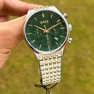 Hugo Boss Silver Green Dial Chronograph