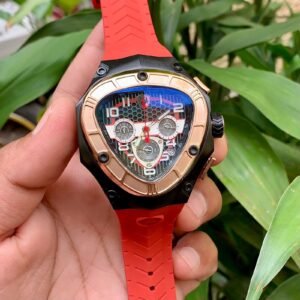 Lamborghini Spyder Chronograph Red Rose Gold Bezel