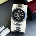 Longines Chronograph Black Dial Ceramic Belt