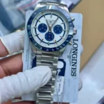 Longines Conquest Chronograph 42mm White Blue Dial